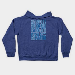 New Delhi, India City Map Typography - Blueprint Kids Hoodie